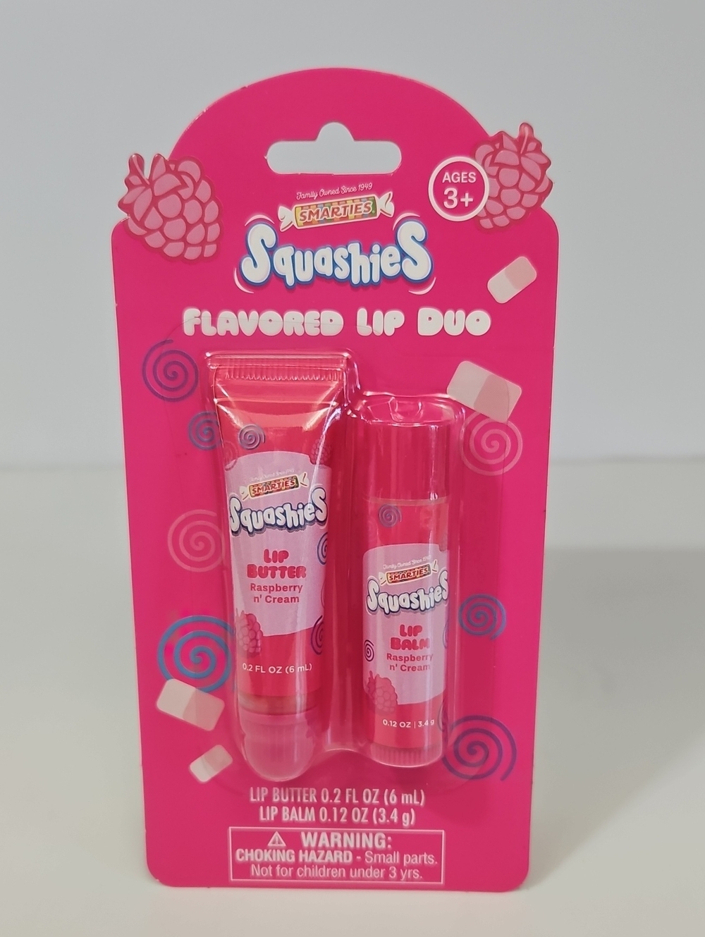Smarties Squashies Lip Duo Rasberry n' Cream Lip Butter